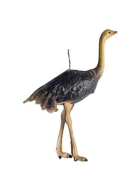 Antiker Christbaumschmuck / Dresdner Pappe Vogel Strauß um 1900