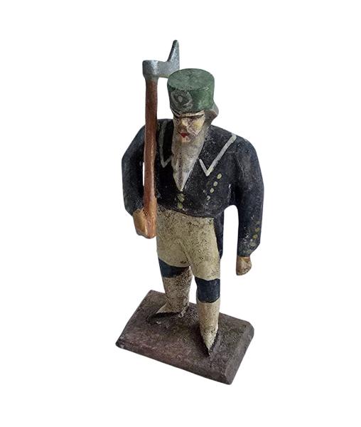 Grulicher Bergmann mit Axt , um 1900  (7 cm)