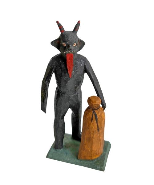 Griulich crib figurine, Devil / Krampus holding sack (10 cm)
