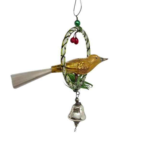 Glasornament, Gablonzer Vogel im Ring