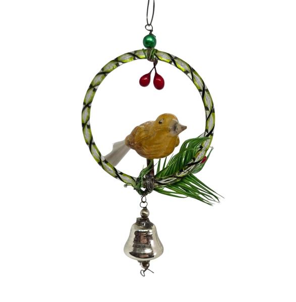 Glasornament, Gablonzer Vogel im Ring