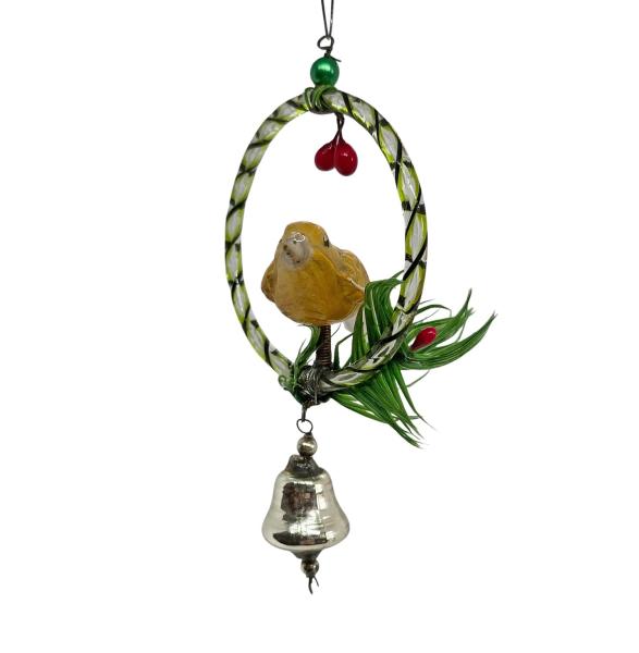 Glasornament, Gablonzer Vogel im Ring