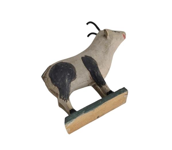Grulich crib figurine, Goat, hand carved wood