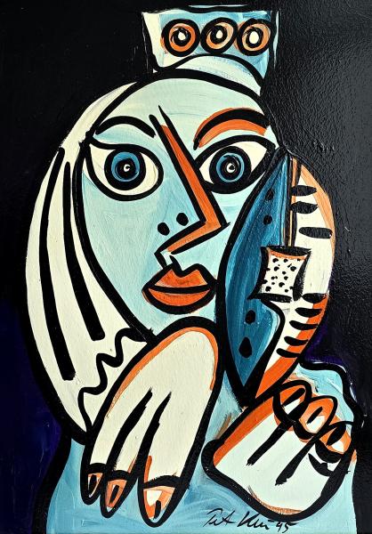 Peter Robert Keil (b. 1942 Züllichau), "My friend Pablo Picasso" Palma de Mallorca 95