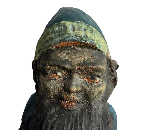 Garden gnome / Dwarf, carved wood, 19th century