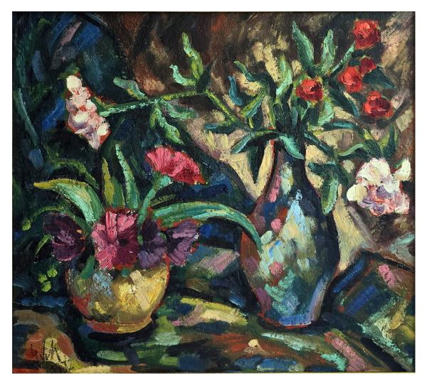 Gemälde Stillleben mit Blumen, dat. 1972