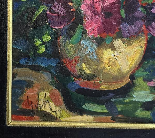 Gemälde Stillleben mit Blumen, dat. 1972