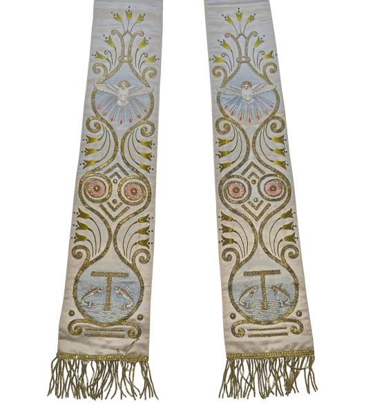 Antike Stola für Ornat, Messgewand, Vestment, um 1900