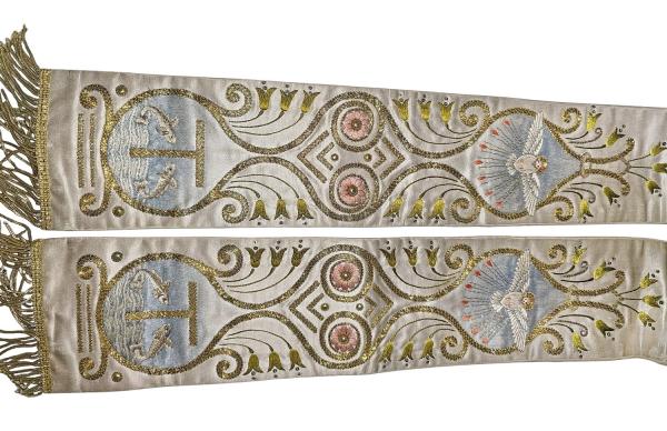 Antike Stola für Ornat, Messgewand, Vestment, um 1900