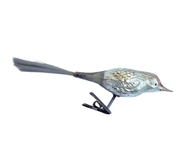 Glasornament,  Vogel auf Zwicker, ~ 1920
