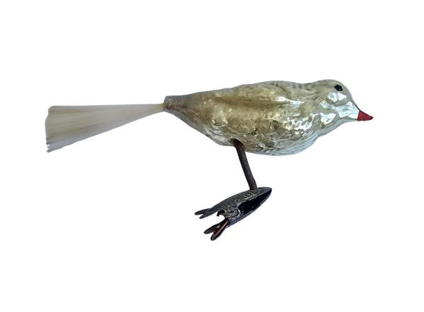 Glasornament,  Vogel auf Zwicker, ~ 1920