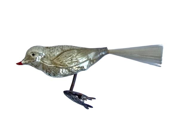 Glasornament,  Vogel auf Zwicker, ~ 1920