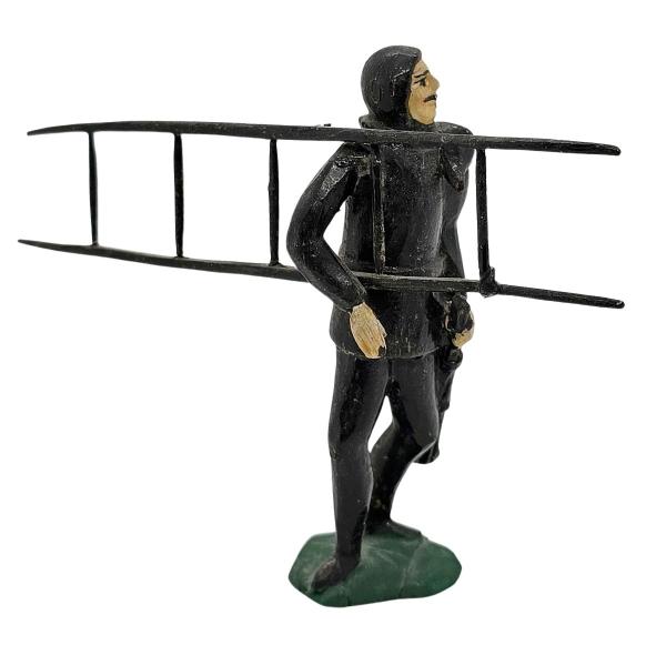 Antike Grulicher Krippenfigur, Schornsteinfeger, um 1880/1900