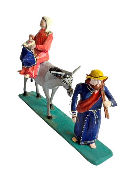 Antique grulich crib figurine, The flight into Egypt, around 1900/1920  (10 cm)