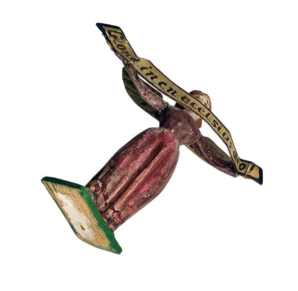 Antike Grulicher Krippenfigur / Verkündigungsengel, um 1880/1900