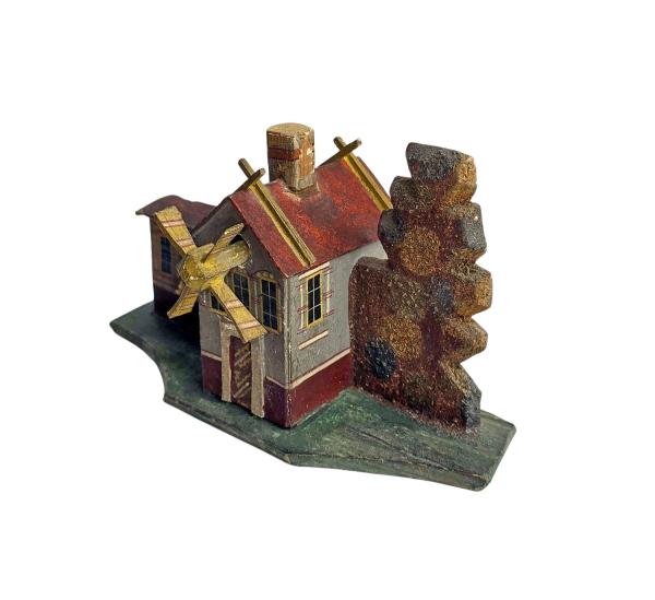 Antique Grulich nativity crib building, Watermill, around 1900