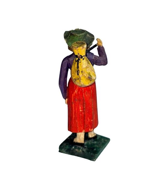 Antike Grulicher Krippenfigur / Gabenbringer um 1900  (10 cm)