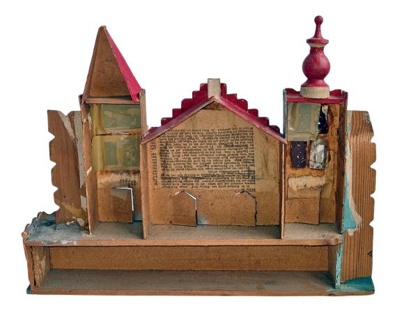Antique Grulich nativity crib building, around 1900