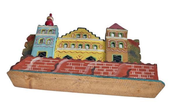 Antique Grulich nativity crib building, around 1900