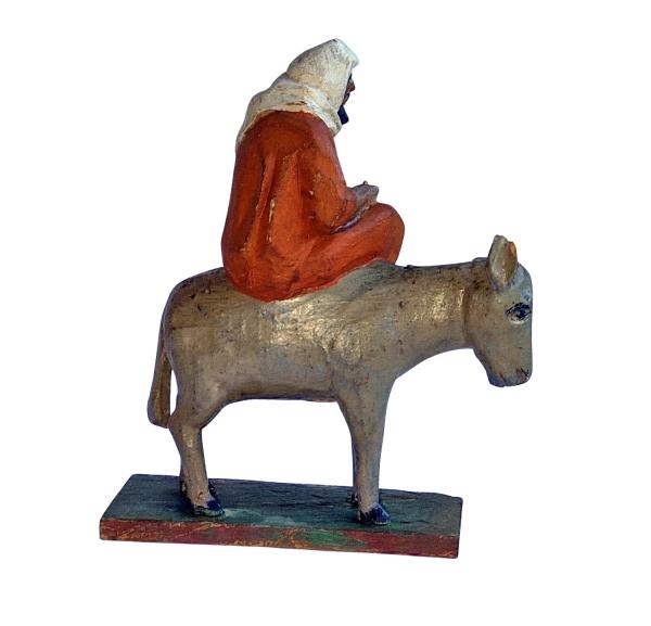 Antike Krippenfigur / Orientale mit Esel um 1900