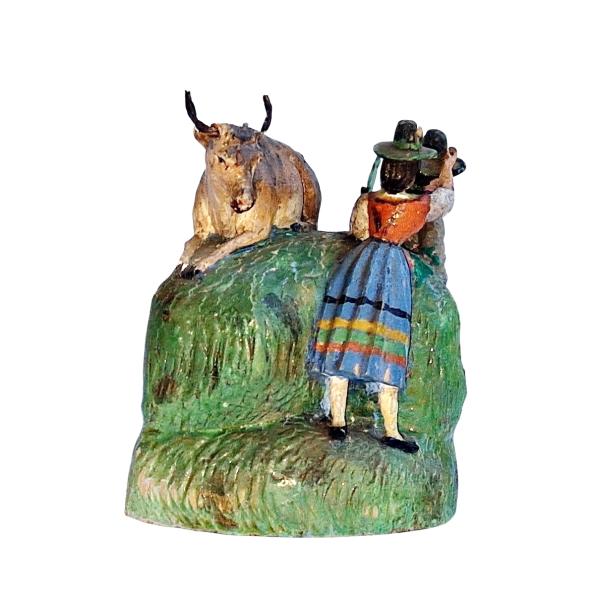 Antike Grulicher Krippenfigur / Romantische Szene um 1900 (7 cm)