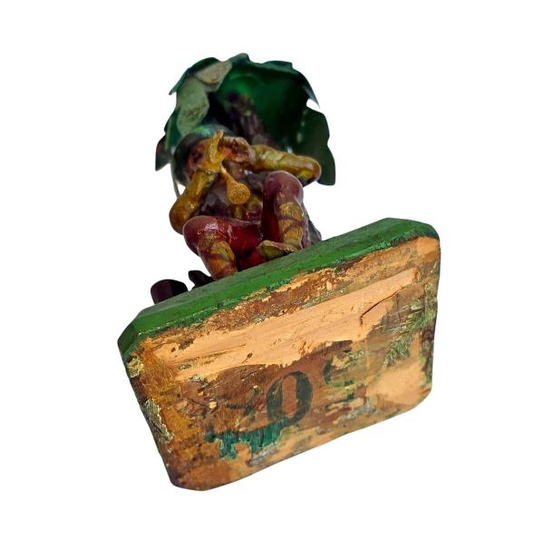 Antike Krippenfigur / Hirte unter Palme um 1900