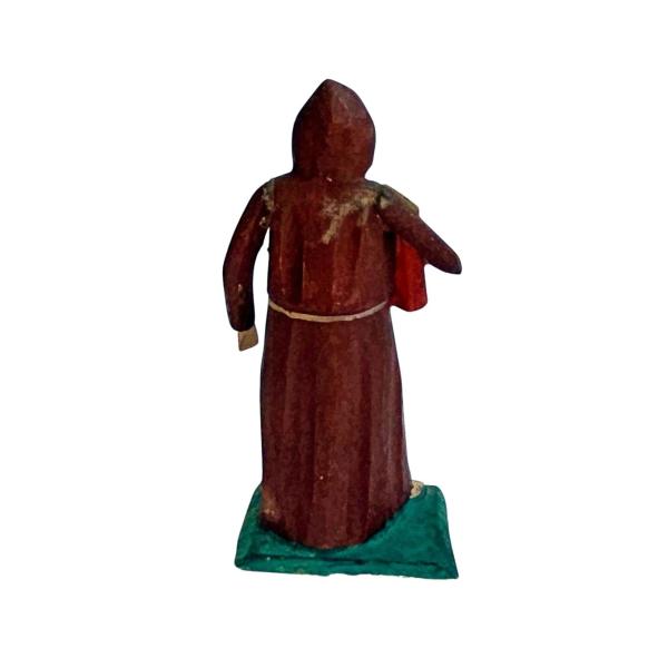 Antike Grulicher Krippenfigur / Mönch mit Gebetsbuch um 1900  (10 cm)