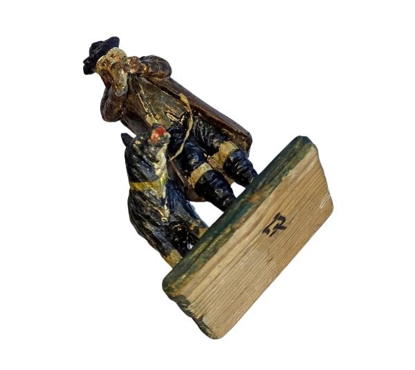 Antike Krippenfigur / Hirte mit Hund um 1900