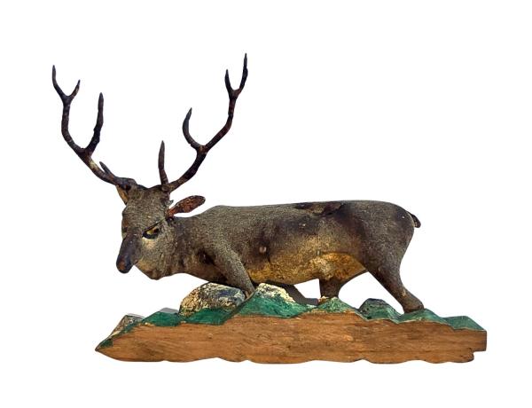 Antique crib figurine, deer, around 1900
