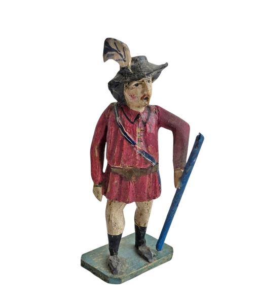 Antike Grulicher Krippenfigur / Wanderer um 1900   (10 cm)
