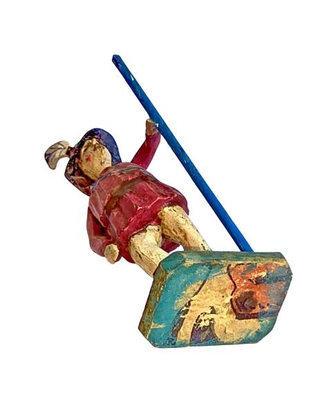 Antique grulich crib figurine, wanderer, around 1900 (10 cm)