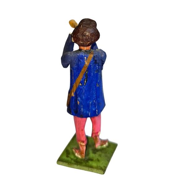 Antike Grulicher Krippenfigur / Hirte mit Flöte um 1900 (10 cm)