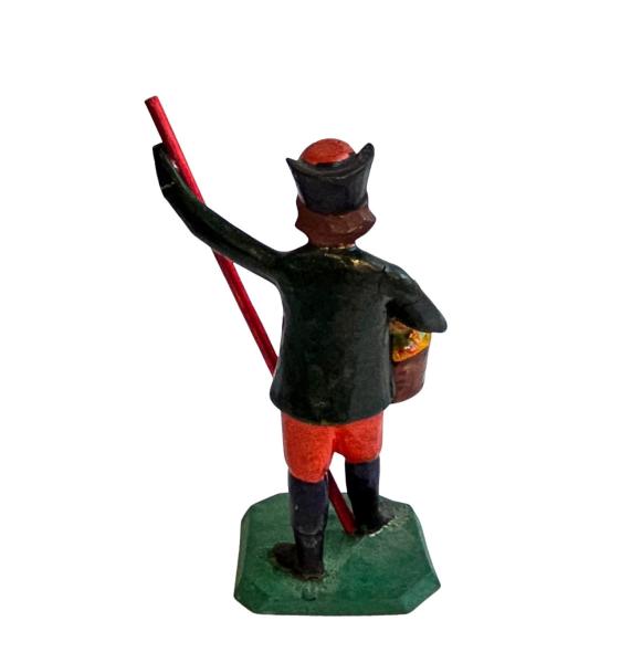 Antique grulich crib figurine, Gift bringer with fruits around 1900 (10 cm)