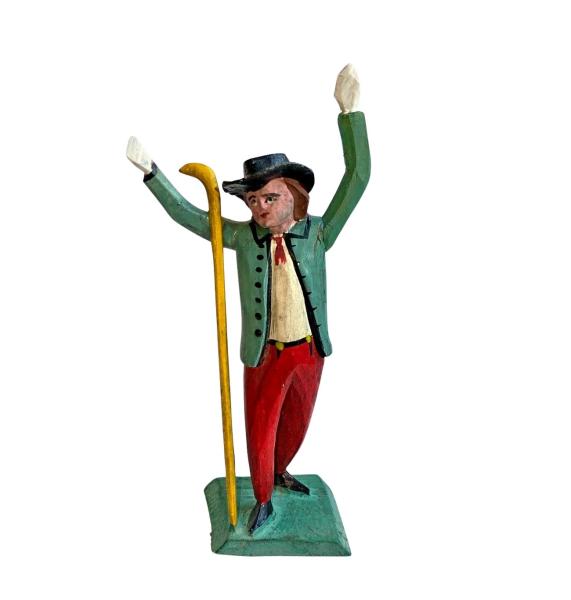 Antique grulich crib figurine, shepherd around 1900 (10 cm)
