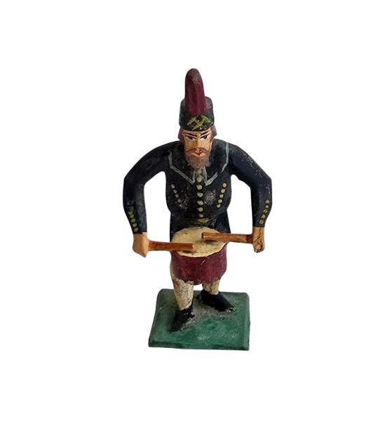 Antike Grulicher Krippenfigur / Bergmann, Musikant um 1920 (7 cm)
