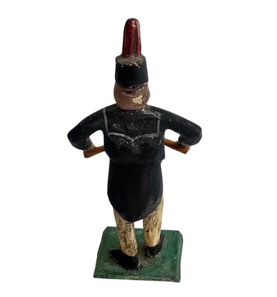 Antike Grulicher Krippenfigur / Bergmann, Musikant um 1920 (7 cm)