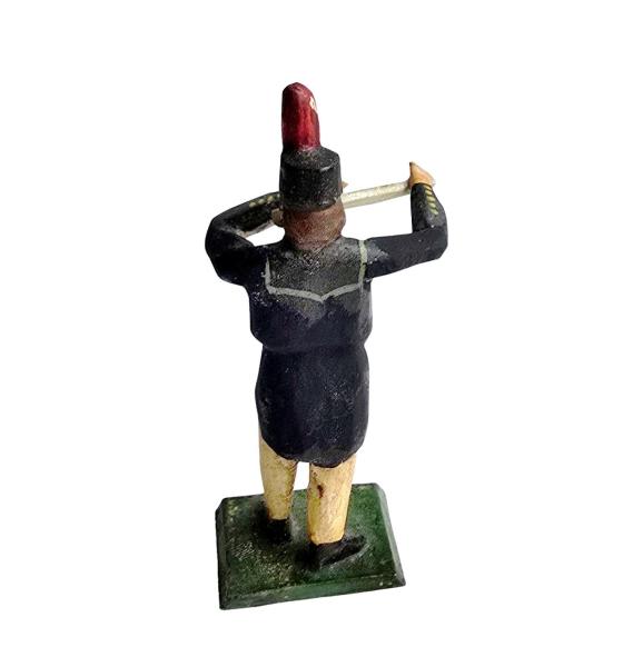 Antike Grulicher Krippenfigur / Bergmann, Musikant um 1920   (7 cm)