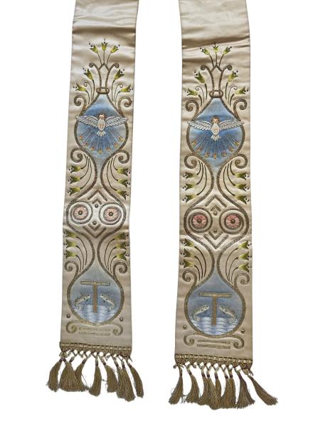 Antike Stola für Ornat, Messgewand, Vestment um 1900