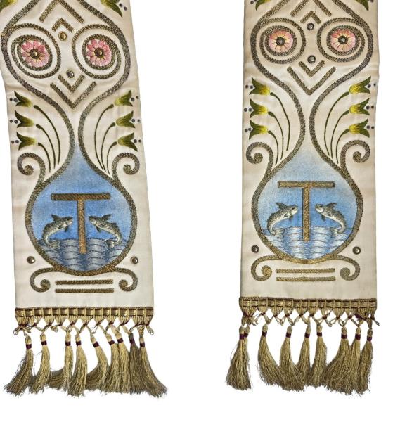 Antike Stola für Ornat, Messgewand, Vestment um 1900