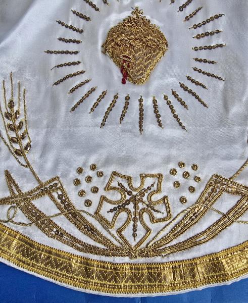 Antique magnificent chalice veil / velum, ciborium veil, 1920s
