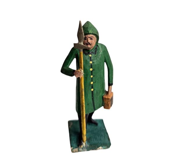 Antique grulich crib figurine, night watchman, around 1900 (10 cm)