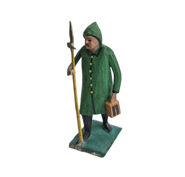 Antique grulich crib figurine, night watchman, around 1900 (10 cm)