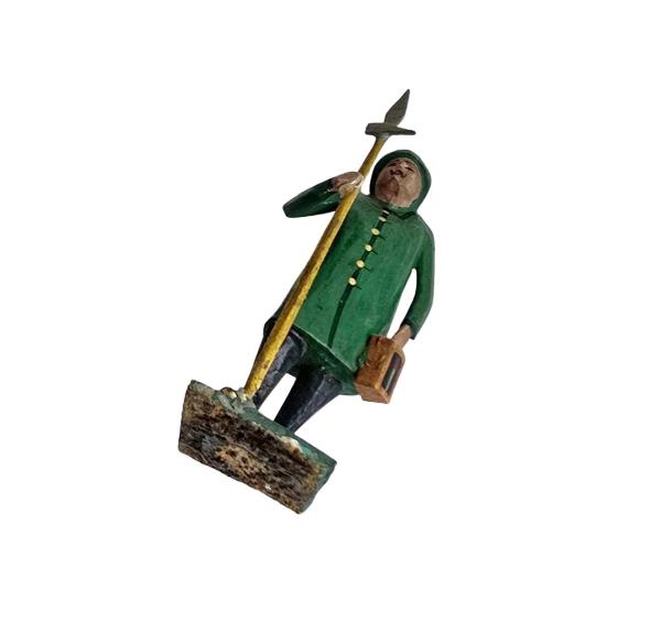 Antique grulich crib figurine, night watchman, around 1900 (10 cm)