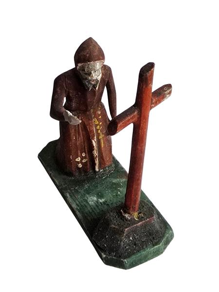 Antike Grulicher Krippenfigur / Mönch um 1900 (7 cm)