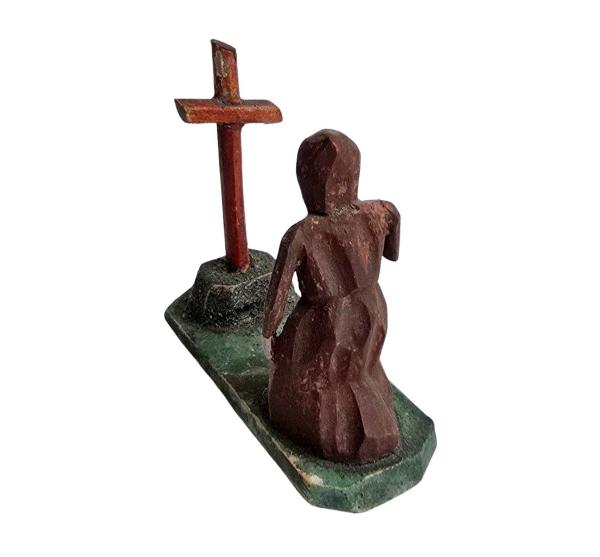 Antike Grulicher Krippenfigur / Mönch um 1900 (7 cm)