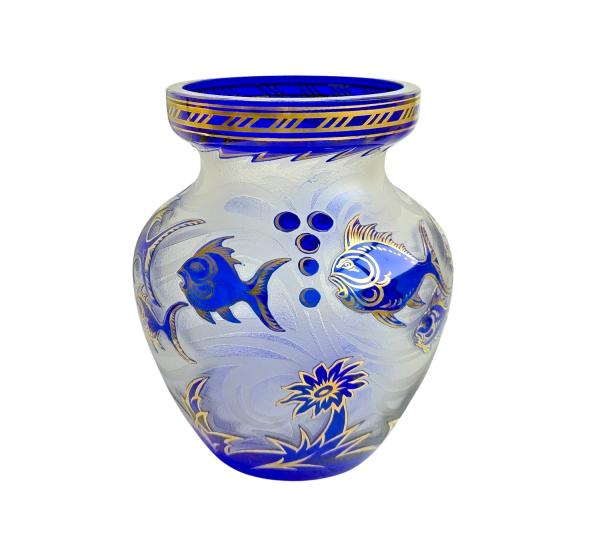 Art deco Vase, Krásno nad Bečvou, Glasfabrik Samuel Reich & Co., around 1935