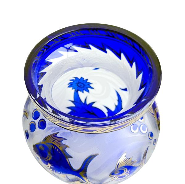 Art deco Vase, Krásno nad Bečvou, Glasfabrik Samuel Reich & Co., around 1935