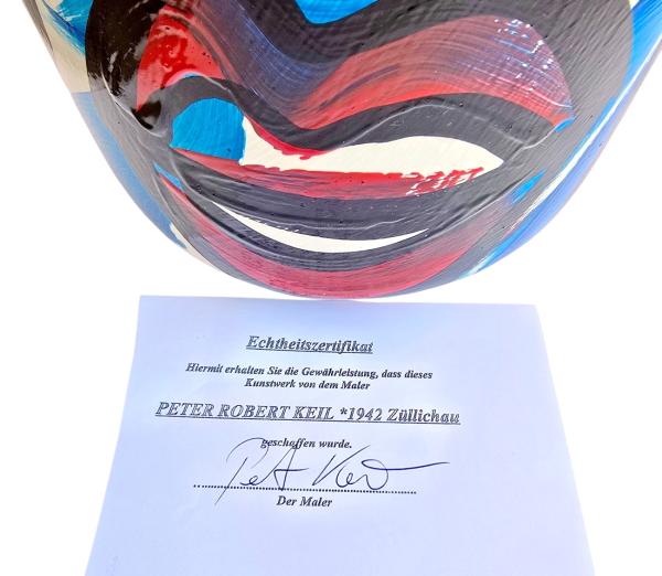 Peter Robert Keil (born 1942 Züllichau), ceramic vase, dated 1987