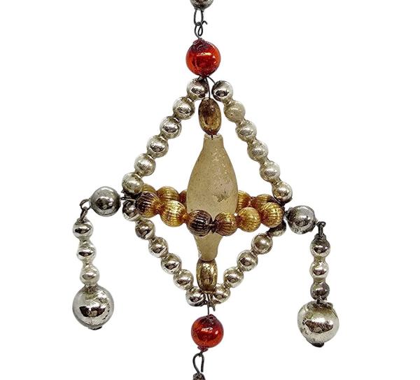 Antikes Gablonzer Ornament aus Glasperlen, um 1920