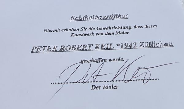 Peter Robert Keil (geb. 1942 Züllichau),  Keramik Vase datiert 1985